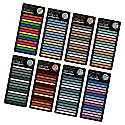 DOITOOL 1 Satz Aufkleber Pastelle Bunt Klebrig Tab Markierungen Pads Merkzettel Etikettmarker Notenvorrat Klebezettel Für Lesezeichen Pastellfarbene Klebestreifen Das Haustier 8blätter von DOITOOL