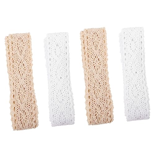 DOITOOL 1 Satz Baumwoll Spitzenbänder Weiß Beige Hochwertige Diy Dekoration Für Kleidung Bastelprojekte Und Accessoires 4rollen DOITOOL 1 Satz Baumwoll Spitzenbänder Weiß Beige Hochwertige Diy Dekoration Für Kleidung Bastelprojekte Und Accessoires 4rollen von DOITOOL