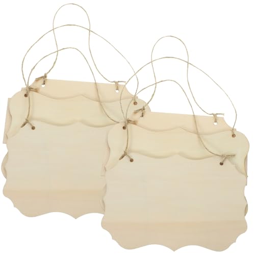 DOITOOL 1 Satz Blanko Holzschilder für Diy Bastelprojekte Unbehandelte Holzplatten mit Juteseil für Kreative Dekoration für Botschaften und Heimdekoration von DOITOOL