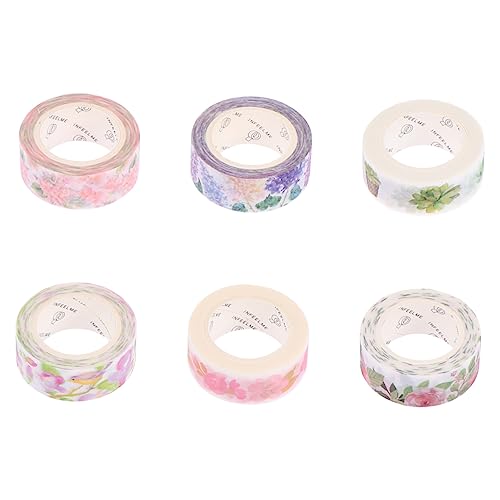 DOITOOL 1 Satz Blütenmuster Washi Tape Diy Scrapbook Klebeband Für Kreative Projekte Dekoration Von Tagebüchern Und Fotoalben Für Bastelarbeiten Und 6 Stück von DOITOOL