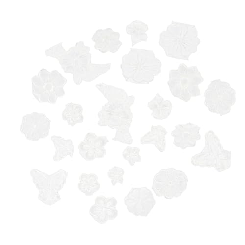 DOITOOL 1 Satz Blumenbeet Aus Spitze Flecken Blumenapplikation Zum Aufnähen Blumen- Dekorationen Stickerei-sticker-applikation Stickerei-diy-patch Flicken Für Bekleidung Polyester 24 Stück von DOITOOL