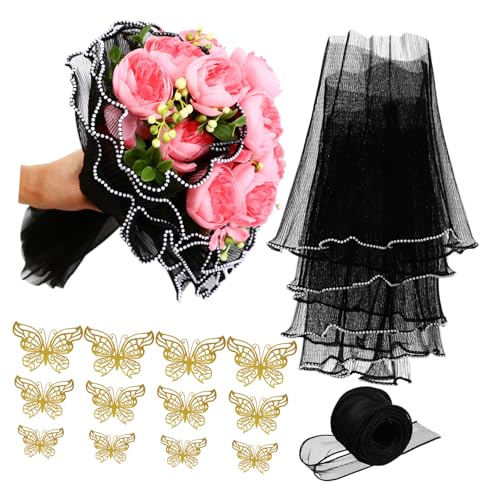 DOITOOL 1 Satz Blumenverpackungsset Blumennetzverpackung Mit Schleife Künstlich Für Einwickelpapier Aus Mesh Blumeneinwickelpapier Weiß Hochzeitsdekor Rosa Blumensträuße Perlen Garn DOITOOL 1 Satz Blumenverpackungsset Blumennetzverpackung Mit Schleife Künstlich Für Einwickelpapier Aus Mesh Blumeneinwickelpapier Weiß Hochzeitsdekor Rosa Blumensträuße Perlen Garn von DOITOOL