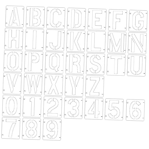 DOITOOL 1 Satz Buchstaben und Zahlen Schablonen für Wiederverwendbare Malvorlagen zum Sprühen für Diy Projekte und Kreative Wandgestaltung von DOITOOL