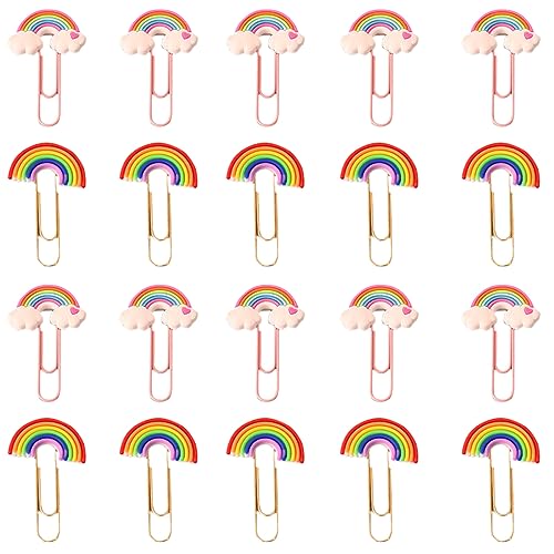 DOITOOL 1 Satz Büroklammern Regenbogenform Praktische Bürobedarf Clips Für Dokumente Fotos Und Notizen Für Büro Schule Und Zuhause 20 Stück von DOITOOL