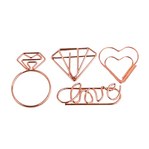 DOITOOL 1 Satz Cartoon Form Büroklammern Lesezeichen Clips Ring Diamant Herz Liebe Für Büro Und Schule Kreatives Design Für Notizen Und Kalender 20 Stück von DOITOOL