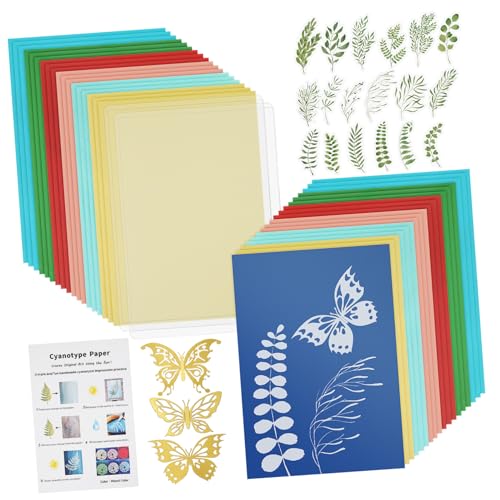 DOITOOL 1 Satz Cyanotypie Sonnenpapier Bausatz Fotografie Sonne DIY Druckkit Farbige Druckpapiere DIY Druckpapier traditionelles Malmaterial Sonne Kunstdruckpapier Naturfaser-Papier von DOITOOL
