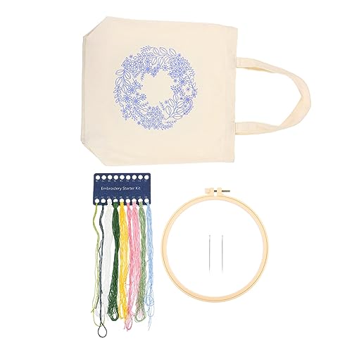 DOITOOL 1 Satz DIY Baumwolltasche mit Stickerei für Anfänger Wiederverwendbare Einkaufstasche Große Kapazität Praktische Schultertasche für Frauen für und Reisen DOITOOL 1 Satz DIY Baumwolltasche mit Stickerei für Anfänger Wiederverwendbare Einkaufstasche Große Kapazität Praktische Schultertasche für Frauen für und Reisen von DOITOOL