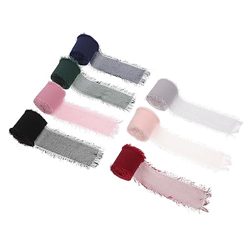 DOITOOL 1 Satz Dekoratives Chiffonband Fransenbänder Farben Schwarz Nude Rosé Dunkelgrün Pro Rolle Für Hochzeitsdekorationen Blumensträuße Und Diy Projekte 7roll von DOITOOL