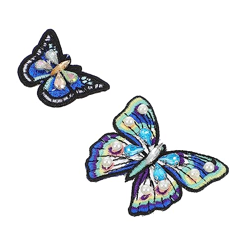DOITOOL 1 Satz Diy Aufnäher Schmetterlinge Bestickte Applikationen Für Kleidung Taschen Und Mehr Hochwertige Patches Blau Großes Mittleres Zur Kreativen Gestaltung Und Reparatur 2 Stück von DOITOOL