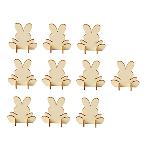 DOITOOL 1 Satz Diy Holz Hasen Figuren Kreative Dekoration Für Zuhause Und Ostern Für Bastelprojekte Heimdekoration Und Festliche Anlässe 10 Stück von DOITOOL