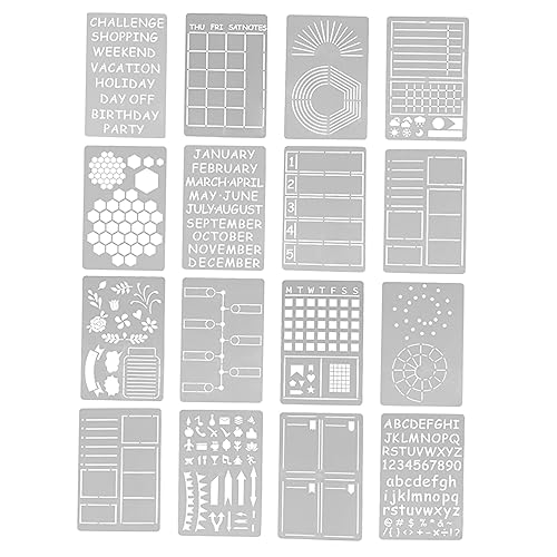 DOITOOL 1 Satz Diy Journal Stencils Wiederverwendbare Malvorlagen für Scrapbooking und Notizbuchgestaltung für Kreative Projekte von Kindern und Erwachsenen von DOITOOL
