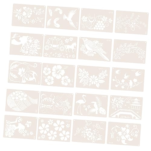 DOITOOL 1 Satz Diy Malerei Schablonen Bastelschablonen mit Blumenmustern für Kunstprojekte Wiederverwendbar für Erwachsene und Sicher und Langlebig von DOITOOL