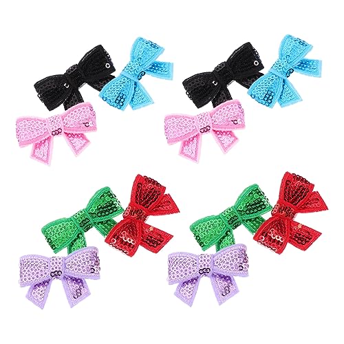 DOITOOL 1 Satz Diy Mini Schleifen Applikationen Für Bastelarbeiten Glänzende Pailletten Bowtie Dekorationen Für Haaraccessoires Und Kleidung Durchmesser Farben 12 Stück von DOITOOL