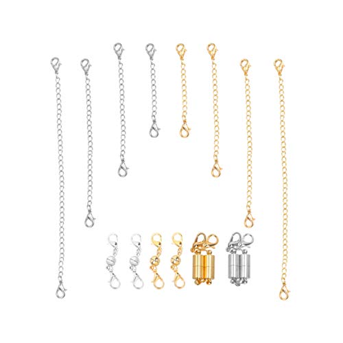 DOITOOL 1 Satz Diy Schmuckzubehör Magnetverschluss Zylindrische Gold Silber Verlängerungskette für und Armbänder Einfach zu Befestigen und Glänzend DOITOOL 1 Satz Diy Schmuckzubehör Magnetverschluss Zylindrische Gold Silber Verlängerungskette für und Armbänder Einfach zu Befestigen und Glänzend von DOITOOL
