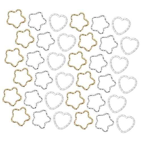 DOITOOL 1 Satz Diy Schmuckzubehör Öffnungsringe Herz Und Sternform Gold Silber Für Bastelprojekte Und Schmuckherstellung 150 Stück von DOITOOL