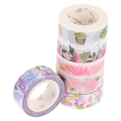 DOITOOL 1 Satz Diy Scrapbook Klebeband Bunte Washi Tape Mit Blumenmuster Für Bastelarbeiten Tagebücher Und Fotoalben Dekoration Für Kreative Projekte 6 Stück von DOITOOL