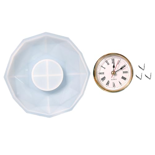 DOITOOL 1 Satz Diy Silikon Uhrform Epoxidharz Gießform für Polygonale Wanduhr Wiederverwendbare Antihaftbeschichtete Silikonform mit Goldenen Uhrwerk und Clips für Bastelprojekte DOITOOL 1 Satz Diy Silikon Uhrform Epoxidharz Gießform für Polygonale Wanduhr Wiederverwendbare Antihaftbeschichtete Silikonform mit Goldenen Uhrwerk und Clips für Bastelprojekte von DOITOOL