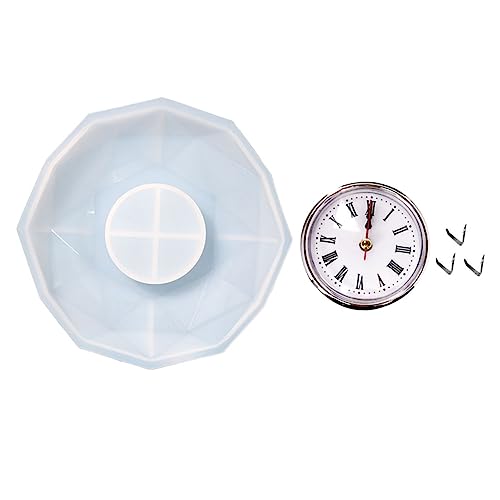 DOITOOL 1 Satz Diy Silikonform für Polygon Uhr Gießform für Uhrendesigns mit Silbernem Uhrwerk und Clips Hochwertiges Elastisches Material für Einfache Entformung und Detailreiche DOITOOL 1 Satz Diy Silikonform für Polygon Uhr Gießform für Uhrendesigns mit Silbernem Uhrwerk und Clips Hochwertiges Elastisches Material für Einfache Entformung und Detailreiche von DOITOOL