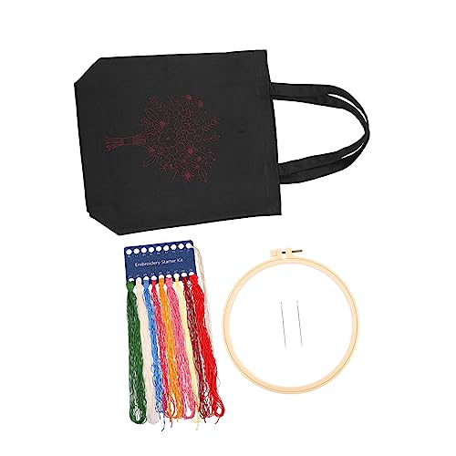 DOITOOL 1 Satz Diy Stickerei für Frauen Große Kapazität Canvas Tragetasche Handgemacht für Schule und Reisen Leicht und Bequem zu Projekte von DOITOOL