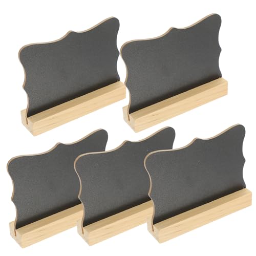 DOITOOL 1 Satz Doppelseitige Blackboard-ornamente Wohnkultur Mini-tafelschilder Tischtafel Mit Ständer Planke Mini-whiteboard Doppelseitige Tafel Löschbares Zeichenbrett Hölzern 5 Stück von DOITOOL