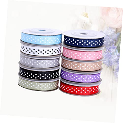 DOITOOL 1 Satz Dotted Ribbed Ribbon Mischfarben Yards Geschenkband Für Diy Party Dekoration Und Bastelprojekte Weiches Stilvolles Material Für Eleganten Rollen von DOITOOL
