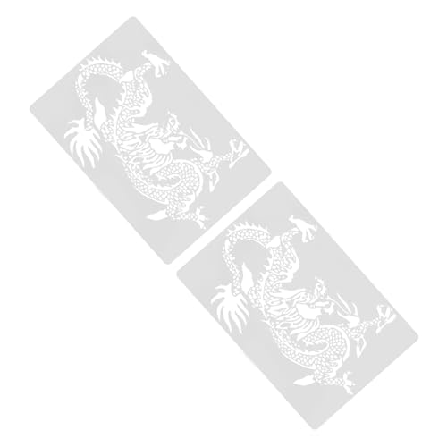 DOITOOL 1 Satz Drachen Malvorlagen Diy Lochmuster Schablonen Für Doodle Fantasie Und Verbesserung Der Malgenauigkeit Für Wandmalerei 2 Stück von DOITOOL