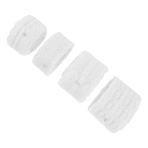DOITOOL 1 Satz Elastisches Spitzenband Diy Dekoration Für Kleidung Taschen Und Unterwäsche Vielseitig Einsetzbar Für Handwerksprojekte Weiß 4 Stück von DOITOOL