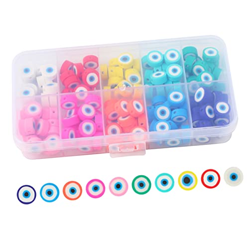 DOITOOL 1 Satz Evil Eye Perlen Polymer Diy Beads Für Schmuckherstellung Kleine Charms Für Armbänder Und Haargummis Vielseitige Bastelperlen Pastellfarben 150 Stück von DOITOOL