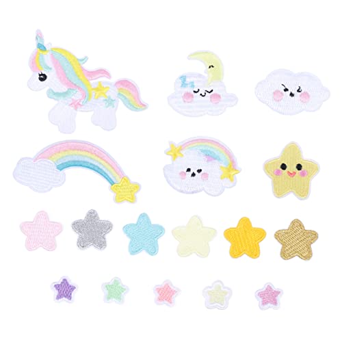 DOITOOL 1 Satz Farbenfrohe Einhorn Stickerei Patches Teilig Dekorative Bügel und Nähapplikationen für Kleidung Shirts Pullover Diy Accessoires von DOITOOL