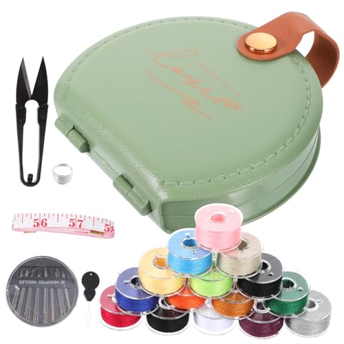DOITOOL 1 Satz Flickzeug Geldbeutel Klein Naht Mindest Bausätze Stickfaden Stickerei Mini Basic Werkzeug Lieferungen Nähen Stoff Nähreparaturset Nähzeug Reisen Green Abs von DOITOOL