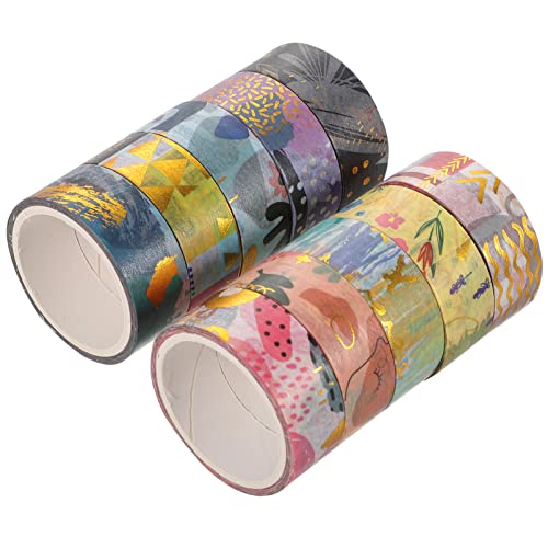 DOITOOL 1 Satz Geometrisches Goldfolie Washi Tape Pro Dekoratives Klebeband Für Scrapbooking Diy Handwerk Tagebuch Und Planer Journaling Supplies 10 Rollen von DOITOOL