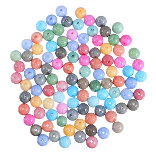 DOITOOL 1 Satz Glasperlen Mit Crackle Für Diy Schmuck Armbänder Und Bastelarbeiten Bunte Kristallperlen Für Kreative Projekte Sicher 200 Stück von DOITOOL