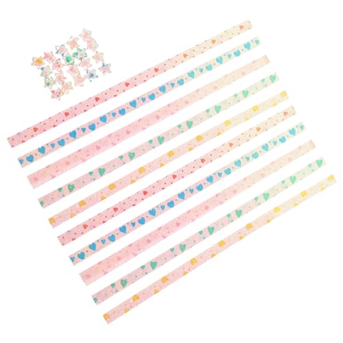 DOITOOL 1 Satz Glitzer Origami Stars Paper Streifen Farbig Dekorationen Handwerk Bunter Stern Farbe Weihnachten Sterne Origami-streifen Origami-werkzeuge Papier 400 Stück von DOITOOL
