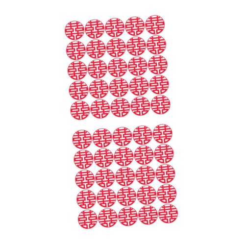DOITOOL 1 Satz Glückliche Wortaufkleber Schnitte Hochzeit Gefälscht Dekoration Klein Farbe Braut- China Xi Nicht Stöcke Vinyl Worte Paar Favorisieren Fenster Rosa Rot Vlies 30 Stück von DOITOOL