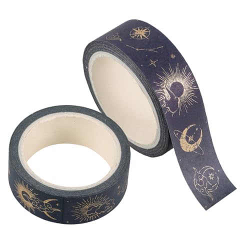 DOITOOL 1 Satz Golden Stern Moon Tape Lieferungen Zeitschrift Streifen Journaling Sammelalbum Süßes Band Dekorative Bänder Für Sammelalben Dekorative Klebebänder Blau Papier 2rollen von DOITOOL