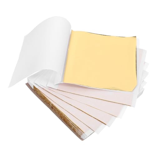 DOITOOL 1 Satz Goldfolie Metallisches Origami-papier Blattfolienpapier Folie Zum Basteln Schimmerndes Papier Metallblatt Dekorative Flocken Goldflocke Eloxiertes Aluminium Golden 100 Stück von DOITOOL