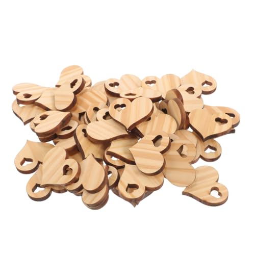 DOITOOL 1 Satz Hängende Holzherzen Diy Holzschmuck Für Hochzeiten Weihnachten Und Valentinstag Herzanhänger Holz Für Bastelprojekte Und Dekoration 100 Stück von DOITOOL