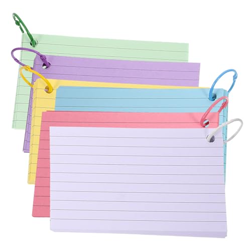DOITOOL 1 Satz Haftnotizen für Karteikarten farbig Schreibwaren Karteikarten mit Ring Cue -Karten linierte Karteikarten Speicherkarten lernen englische Wortkarten DIY-Karteikarten Papier DOITOOL 1 Satz Haftnotizen für Karteikarten farbig Schreibwaren Karteikarten mit Ring Cue -Karten linierte Karteikarten Speicherkarten lernen englische Wortkarten DIY-Karteikarten Papier von DOITOOL