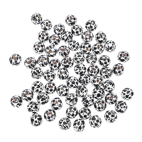 DOITOOL 1 Satz Handgemachte Holzperlen Mit Kuhmuster Diy Bastelzubehör Für Schmuck Und Handwerksprojekte Für Kreative Familienaktivitäten Und 100 Stück von DOITOOL