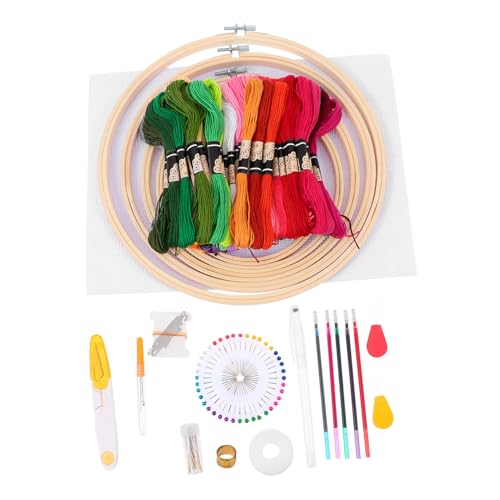 DOITOOL 1 Satz Handstickerei Kit mit Farben Stickgarn Stickrahmen und Zubehör für Diy Kreuzstichprojekte für Anfänger und Kreative Bastler von DOITOOL