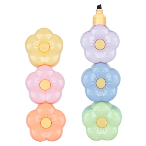 DOITOOL 1 Satz Highlighter mit Blumenbaustein Markierungen für die Schule bunt Student mehrfarbig Markierstift süße Marker für die Schule süße Schulsachen Schulgeräte Textmarker Plastik von DOITOOL