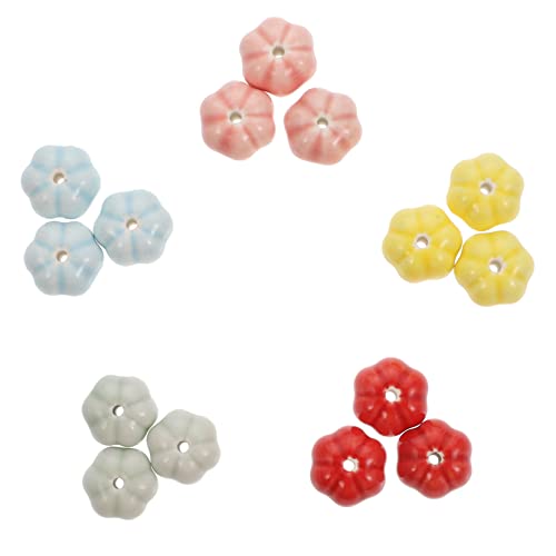 DOITOOL 1 Satz Keramik Kürbis Perlen Für Schmuckherstellung Bunte Diy Spacer Beads Für Armbänder Und Bastelprojekte Zur Herbstdekoration 40 Stück von DOITOOL