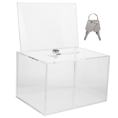 DOITOOL 1 Satz Klarer Spendenbox mit Schloss Multifunktionale Spendenbox für Fundraising Vorschläge Beschwerden für Klassenräume und Plätze DOITOOL 1 Satz Klarer Spendenbox mit Schloss Multifunktionale Spendenbox für Fundraising Vorschläge Beschwerden für Klassenräume und Plätze von DOITOOL