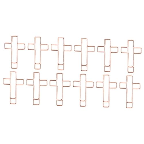 DOITOOL 1 Satz Kreuzclip Bibelclips Süße Bunte Büroklammern Bibelstudienzubehör Büroklammern Groß Kleine Büroklammern Beschichtet Formt Büroklammern Lesezeichen Metall Golden 12 Stück von DOITOOL