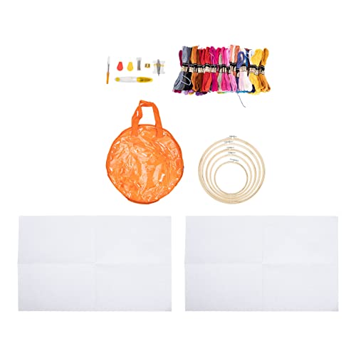 DOITOOL 1 Satz Kreuzstich Set für Anfänger Farben Stickgarn Bambus Stoffe und Zubehör für Diy Stickereien und Kreative Projekte von DOITOOL