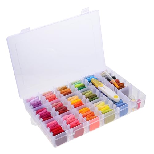 DOITOOL 1 Satz Kreuzstichset mit Organizer Farben Stickgarn für Diy Nähprojekte Aufbewahrungsbox und Zubehör Handarbeitswerkzeug für Zuhause und Bastelideen von DOITOOL