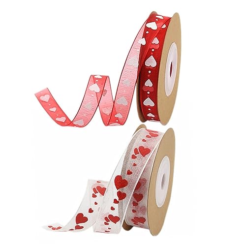 DOITOOL 1 Satz Liebesdruckband Dekorativ Band Mit Draht Herz Ripsband Festliche Geschenkbänder Bänder Zum Basteln Kreative Diy-bänder Bedrucken Von Geschenkbändern Polyester 2rollen DOITOOL 1 Satz Liebesdruckband Dekorativ Band Mit Draht Herz Ripsband Festliche Geschenkbänder Bänder Zum Basteln Kreative Diy-bänder Bedrucken Von Geschenkbändern Polyester 2rollen von DOITOOL