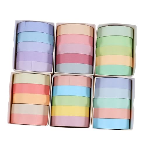 DOITOOL 1 Satz Macaron-aufkleberrolle Sammelalbum Maskierung Farbig Pastellband Klebrig Schreibwaren Buch Dekoration Beemysafe Papier Klebeband Sammelklebeband Japanisches Papier 30 Rollen von DOITOOL