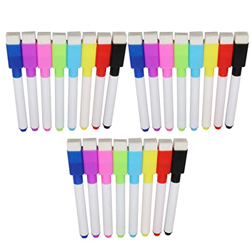 DOITOOL 1 Satz Magnetische Whiteboard Marker Abwischbare Farben mit Magnetrücken Wasserbasierte Stifte für Büro und Schule Schwarzboard Radierer für Präsentationen und Notizen von DOITOOL