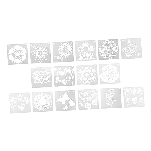 DOITOOL 1 Satz Malerschablonen Für Diy Projekte Dekorative Blumenmuster Wiederverwendbare Spray Schablonen Für Wände Und Holzoberflächen 16blatt von DOITOOL